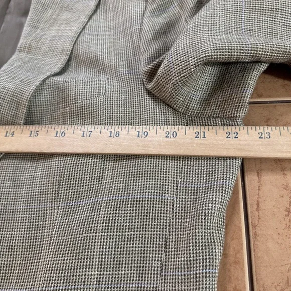 VTG Polo Ralph Lauren Jacket Blazer 42L Italy Made Silk Flax Wool Sport Coat